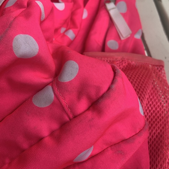 Jansport Big Student Backpack | Pink & White Polka Dots - Picture 14 of 16